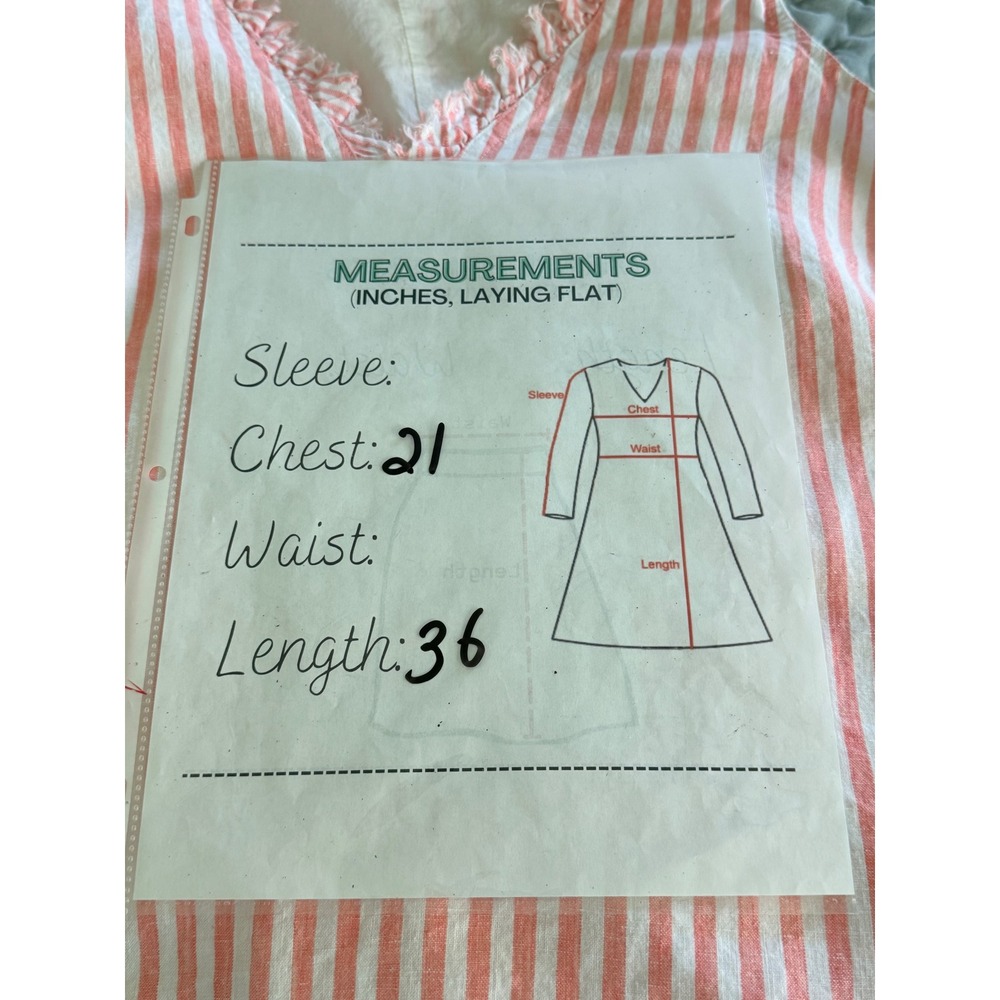 Midi Cabana Linen Shift Dress L Stripe Fringe Sleeveless Coastal Cruise Resort - Picture 11 of 11